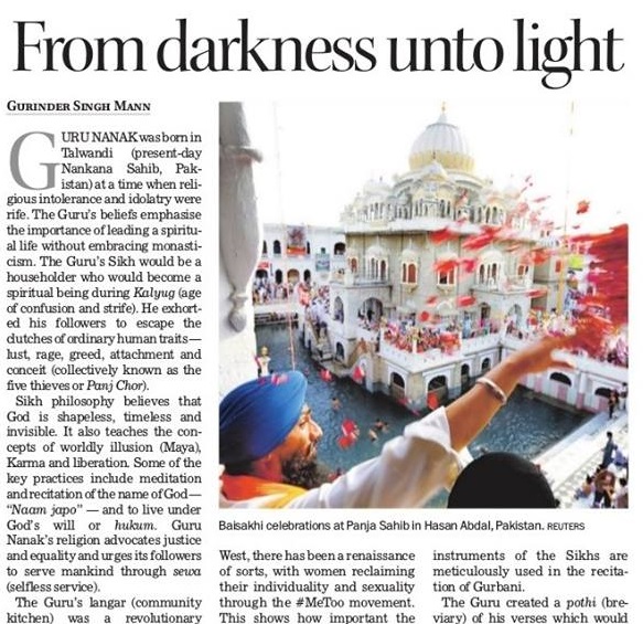Remembering Guru Nanak-From darkness unto light